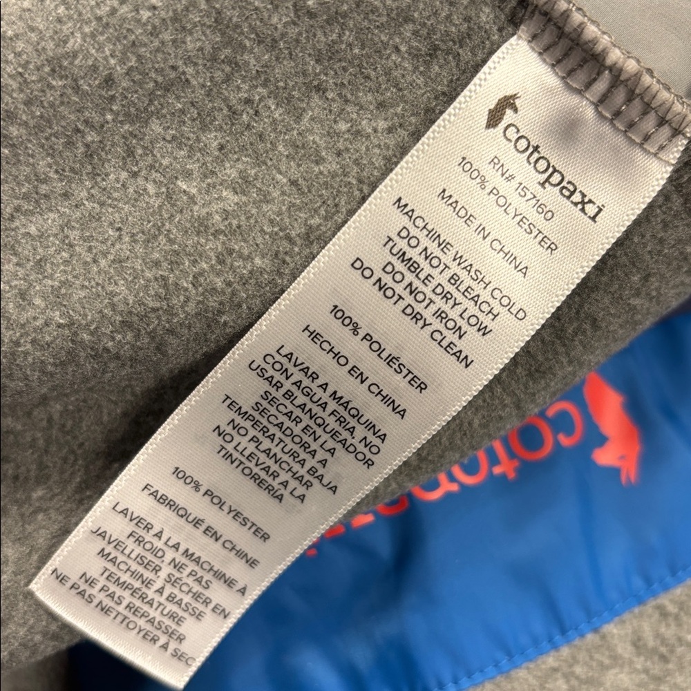 Cotopaxi Gray Fleece Jacket, Pool Party blue color way, M - Picture 9 of 10